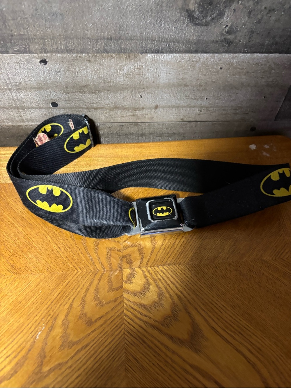DC Comics Black and Yellow Batman Seatbelt-Style Belt
